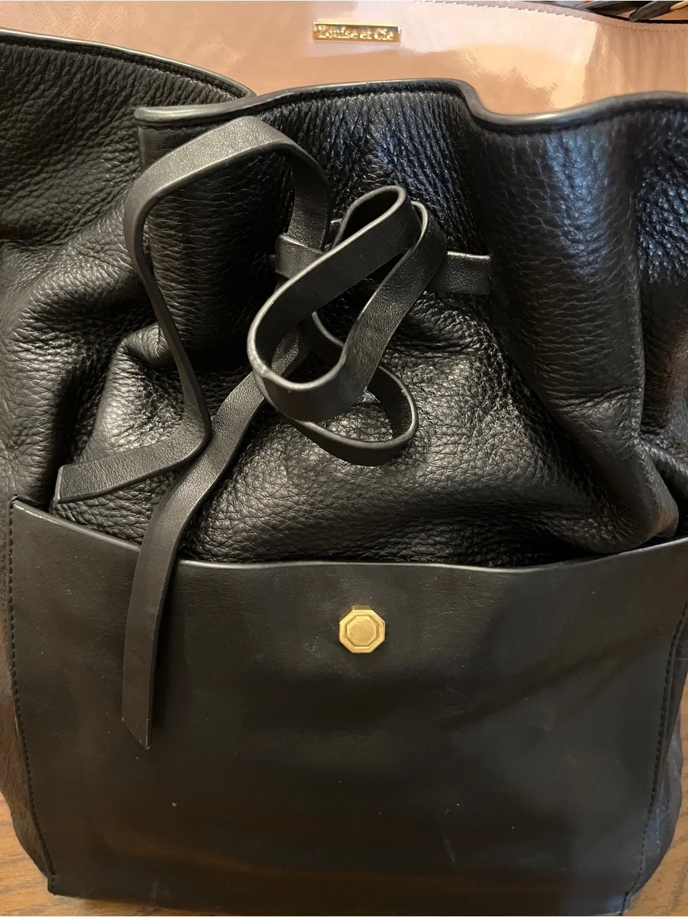 Louise Et Cie Leather Bucket bag with bow tie